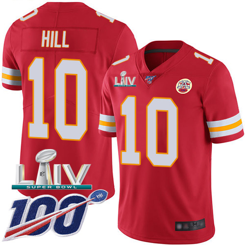 Kansas City Chiefs Nike #10 Tyreek Hill Red Super Bowl LIV 2020 Team Color Youth Stitched NFL 100th Season Vapor Untouchable Limited Jersey